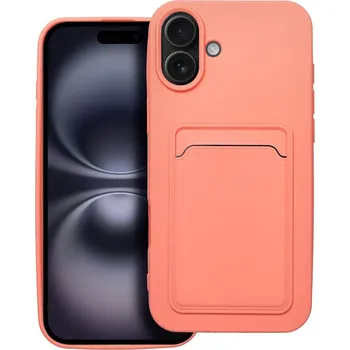 Pouzdro na mobilní telefon Silicone CARD case pouzdro / kryt s přihrádkou Apple iPhone 16 (6,1"), růžové