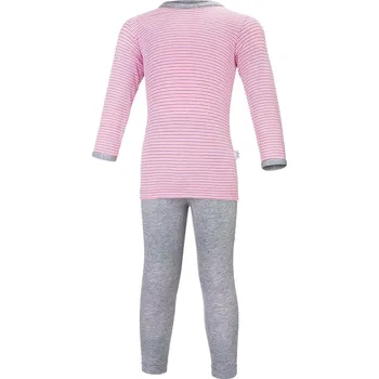 Dívčí pyžamo Little Angel Pyžamo DR Outlast® - pruh růžovobordový/šedý melír Velikost: 122