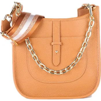 Kabelka ITALSKÉ Dámská kožená kabelka crossbody Hermenia hnědé