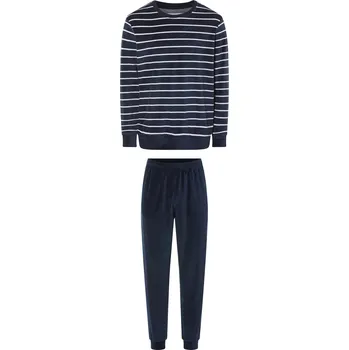 Pánské pyžamo LIVERGY® Pánské froté pyžamo (pruhy / navy modrá, M(48/50))