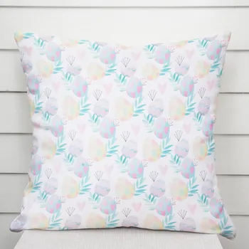 Povlak na polštářek Velikonoční dekorační povlak na polštář TF-073 Pastelové kraslice na bílém 50 x 60 cm