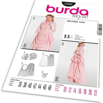 Volný čas Střih Burda 7880 - Viktoriánské šaty (rok 1888)