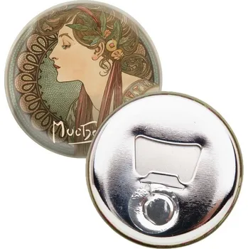 Party dekorace Kovový otvírák Alfons Mucha - Laurel, 5,8 cm