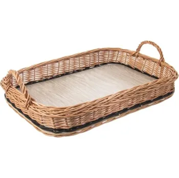 Proutěný podnos s ušima malý
