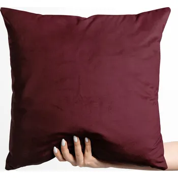 Povlak na dekorativní polštářek Sametový povlak na polštář Velvet Premium SVP-010 Tmavě vínový 30 x 50 cm
