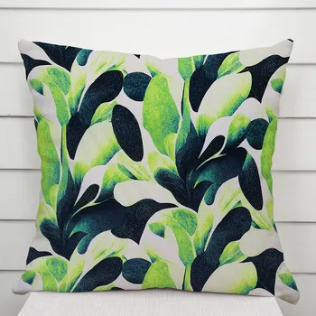 Povlak na polštářek Dekorační povlak na polštář Rongo RGP-505 Velké zelené listy 50 x 50 cm