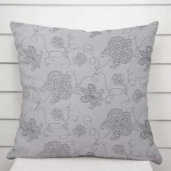 Povlak na polštářek Dekorační povlak na polštář TF-083 Květované ornamenty na šedém 50 x 50 cm