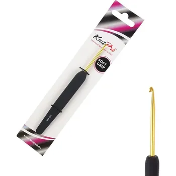 Jehlice KnitPro Aluminium zlatý hliníkový háček s rukojetí 3mm