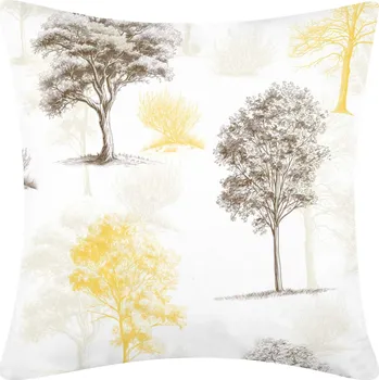 Povlak na polštářek DARRÉ Bavlněný povlak na polštář Stíny stromů - žlutý Velikost: 40 x 40