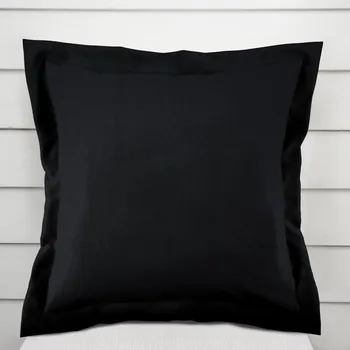Povlak na dekorativní polštářek Bavlněný saténový povlak na polštář s lemem ST-006 Černý 50 x 60 cm