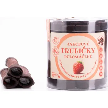 Cukrovinka Jahodové trubičky s čokoládovou polevou - Trutna 220g
