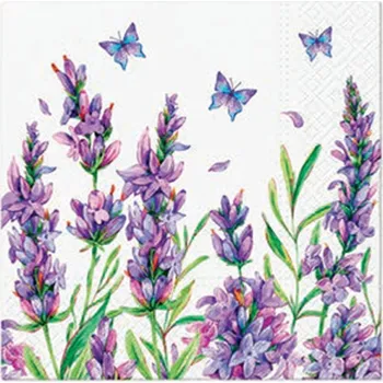 Papírový kapesník Ubrousky 20ks, Lavender Butterfly 33x33 cm 105 gram