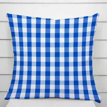 Povlak na polštářek Dekorační povlak na polštář TF-070 Modro-bílá kostka 50 x 50 cm