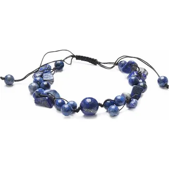 Náramek Lapis lazuli korálkový náramek se Shamballa zapínáním obvod cca 16 až 25 cm