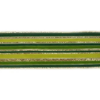 Stuha Plátnová stuha s monofilem, metaloplastem a drátem 40 mm, zelená