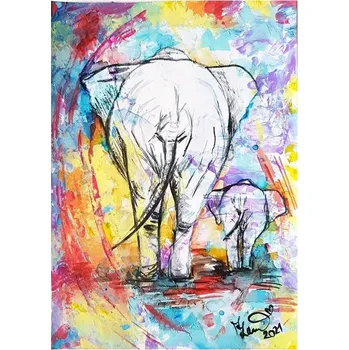 Mozaiková sada HUACAN DIAMOND PAINTING - DIAMANTOVÁ MOZAIKA - SLONÍ LÁSKA