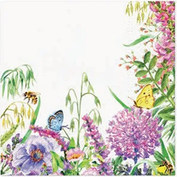 Papírový kapesník Ubrousky 20ks, Wildflowers Frame 33x33 cm 105 gram