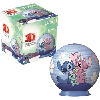 3D puzzle RAVENSBURGER 3D Puzzleball Disney: Stitch - Stich & Angel 54 dílků
