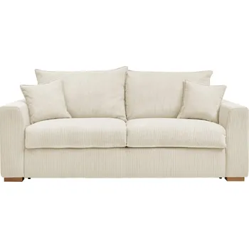 Pohovka Krémová manšestrová rozkládací pohovka 225 cm Augustin – Bobochic Paris ID_1698860