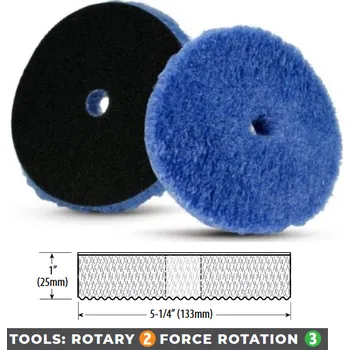 Lake Country Blue Hybrid wool pad - leštící kotouč z vlny impregnovaný pěnou 133 mm