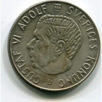 ŠVÉDSKO. 1 krona 1967. Ag.