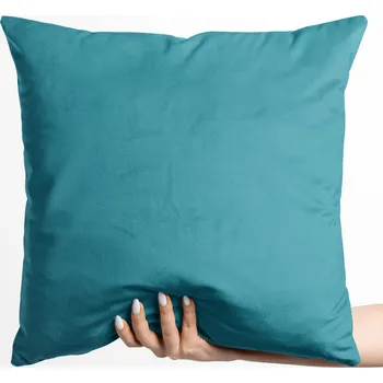 Povlak na dekorativní polštářek Sametový povlak na polštář Velvet Premium SVP-035 Tyrkysově modrý 50 x 60 cm