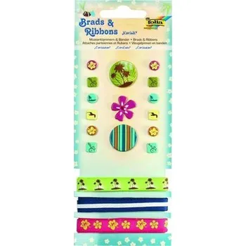 Stuha Sada knoflíků a stuhy varianta karibik