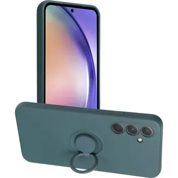 Pouzdro na mobilní telefon Silicone RING Case pouzdro 3v1 pro Samsung Galaxy A34 5G zelené