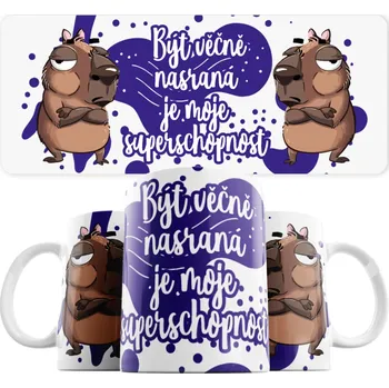 Hrnek Být věčně nasraná je moje superschopnost - Modrá