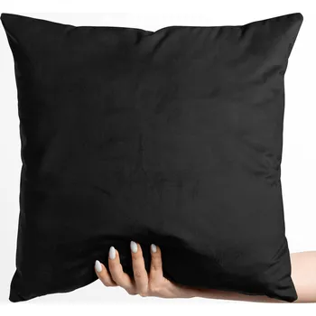 Povlak na dekorativní polštářek Sametový povlak na polštář Velvet Premium SVP-023 Černý 30 x 50 cm