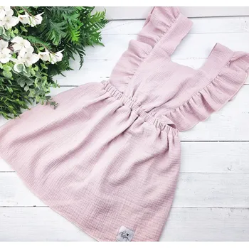 Dívčí šaty Kulišárny Mušelínové LACLOVÉ šaty POWDER VELIKOST: 98/104(2-4r)