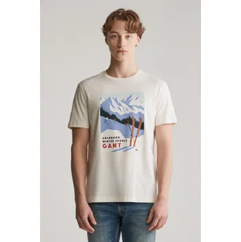 Pánské oblečení TRIČKO GANT SEASONAL GRAPHIC T-SHIRT CREAM
