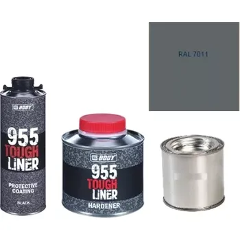 Autolak HB BODY 955 RAPTOR tough liner - 2k polyuretan textura set/báze + tužidlo + barva /RAL 7011 900ml