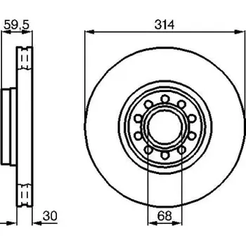 Brzdový kotouč BOSCH Brzdový kotouč větraný Ø314mm 0 986 478 617