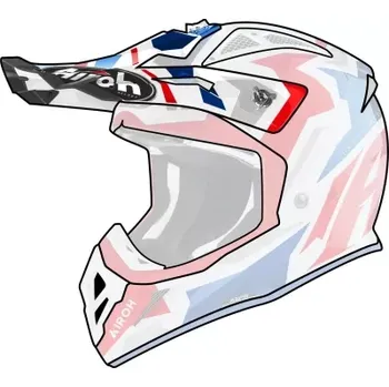 Helma na motorku kšilt pro přilbu AVIATOR ACE, AIROH (Swoop - červená/modrá)