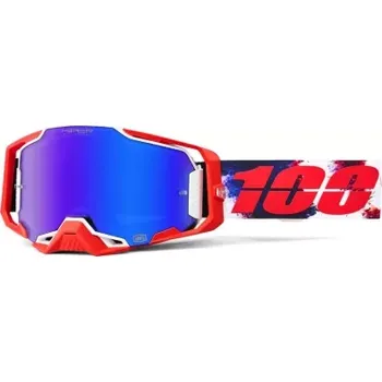 Příslušenství k helmě na motorku S100 brýle ARMEGA MORPHO, 100% modré HIPER plexi