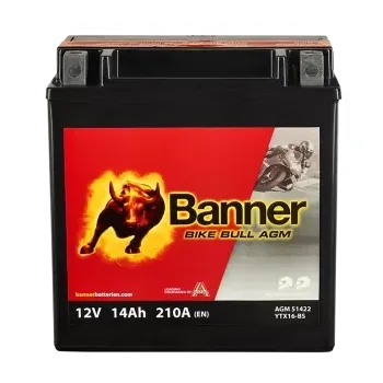 Motobaterie Banner Bike Bull AGM 51422 12V 14Ah 210A YTX16-BS