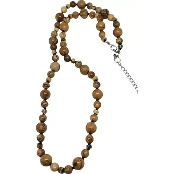 Náhrdelník Jaspis obrázkový náhrdelník ze tří druhů korálků s ocelí