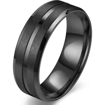 Prsten Ocelový černý prsten Black sky