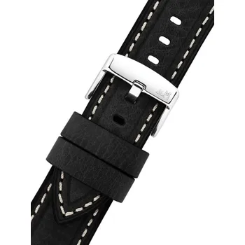 Řemínek na hodinky Kožený řemínek Morellato Carra 6023E22.019 M, černý, recyklovaný materiál