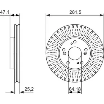 Brzdový kotouč BOSCH Brzdový kotouč větraný Ø281,5mm 0 986 479 781