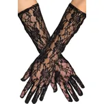 Rukavičky černé krajkové 40 cm