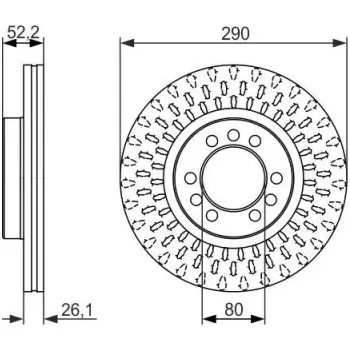 Brzdový kotouč BOSCH Brzdový kotouč větraný Ø290mm 0 986 479 626