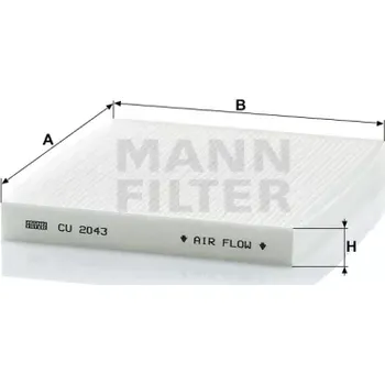 Filtr do auta MANN FILTER Kabinový filtr CU 2043