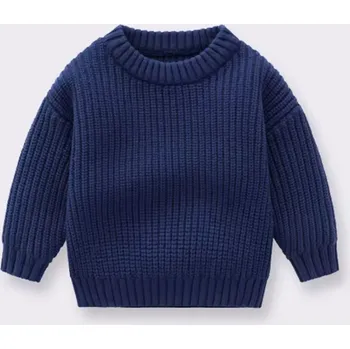 Chlapecký svetr Bavlněný dětský svetr - 5 barev (vel. od 3 měsíců do 6 let) Barva: tmavě modrá, Velikost: 80
