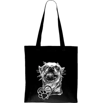 Plátěná taška - Čivava s jazykem Barva: Černá