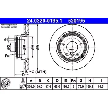 Brzdový kotouč ATE Brzdový kotouč větraný Ø300mm 24.0320-0195.1