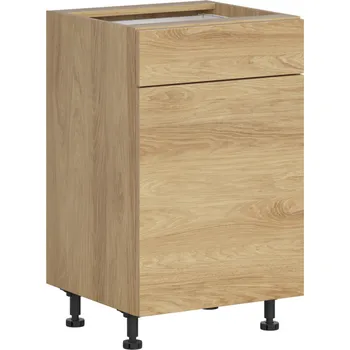 Black red white Dolní skříňka s zásuvkou P/L D1S-50/82/SFB kuchyně Hamper Zvolte stranu: pravé provedení, Barva korpusu skříněk: Šedá grenola, Zvolte barvu dvířek: Dub Hikora