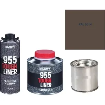 Autolak HB BODY 955 RAPTOR tough liner - 2k polyuretan textura set/báze + tužidlo + barva /RAL 8014 900ml
