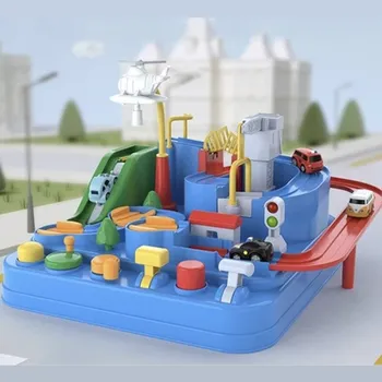 autodráha Mechanická interaktivní autodráha 4 autíčka - Car adventure